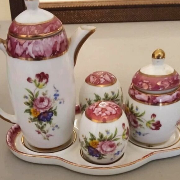 Porcelain Serving Set Chodziez Poland Princess Diana S&P Sugar Creamer Undertray - Picture 1 of 13